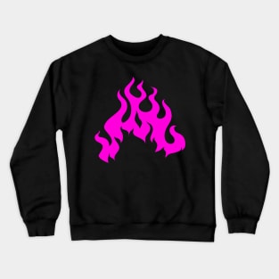 Neon Pink Flames Crewneck Sweatshirt